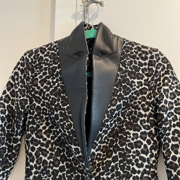 All Saints - Leopard print mid-coat, wool size 00, UK 2 Brand New - Picture 2 of 6